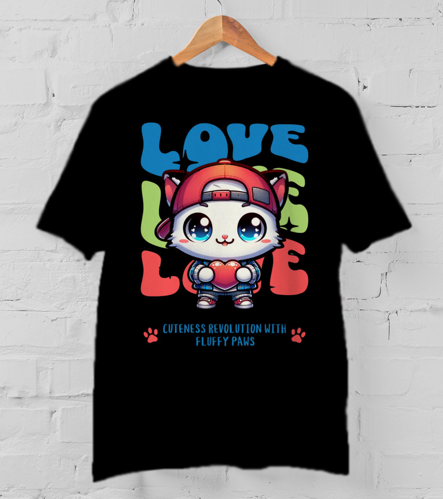 Love Love Love Cuteness Revolution With Fluffy Paws T-Shirt