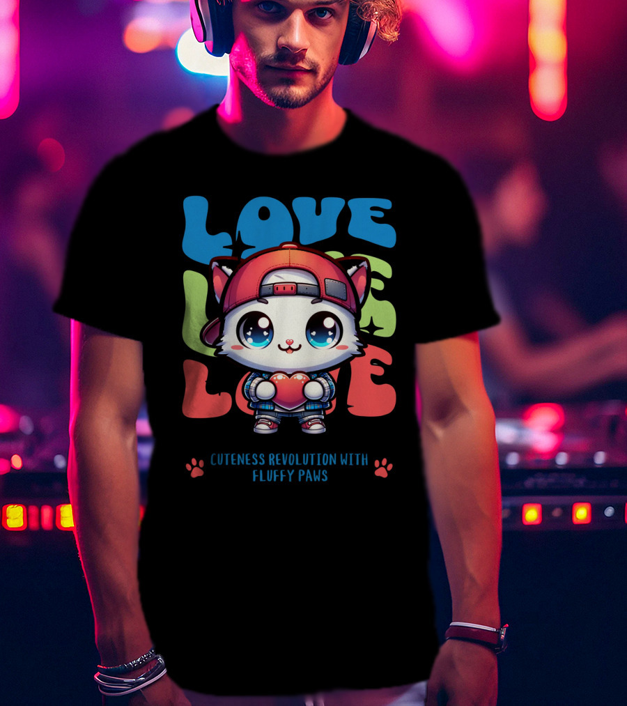 Love Love Love Cuteness Revolution With Fluffy Paws T-Shirt