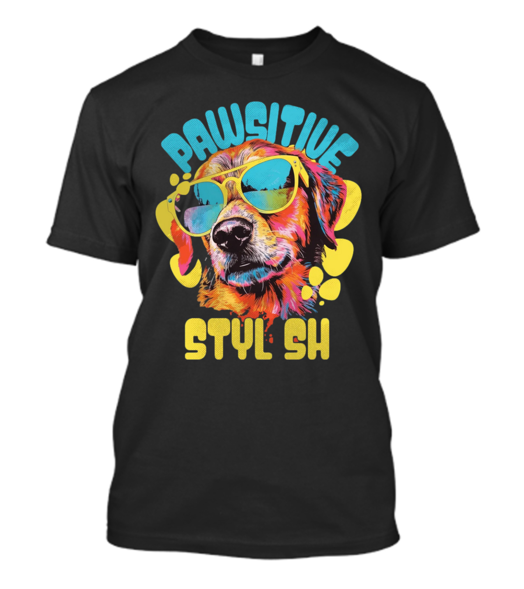 Pawsitive Styl Sh Sunglasses Retro Dog T-Shirt