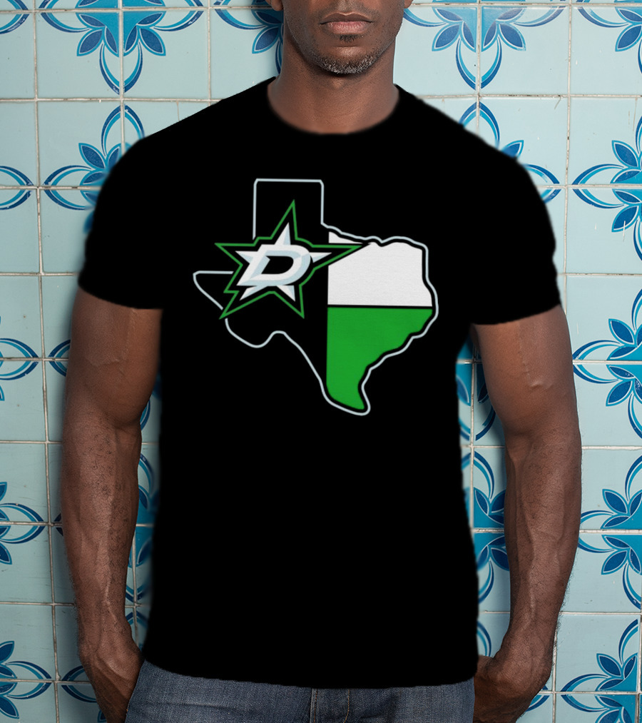 Dallas Stars NHL Texas Outline And Emblem T-Shirt