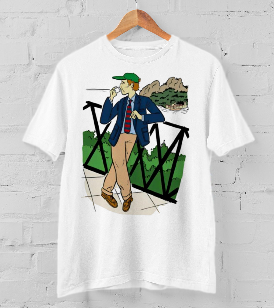 Dick Carroll Roy Rober’s Green Cap And Cityscape Pipe Smoker T-Shirt