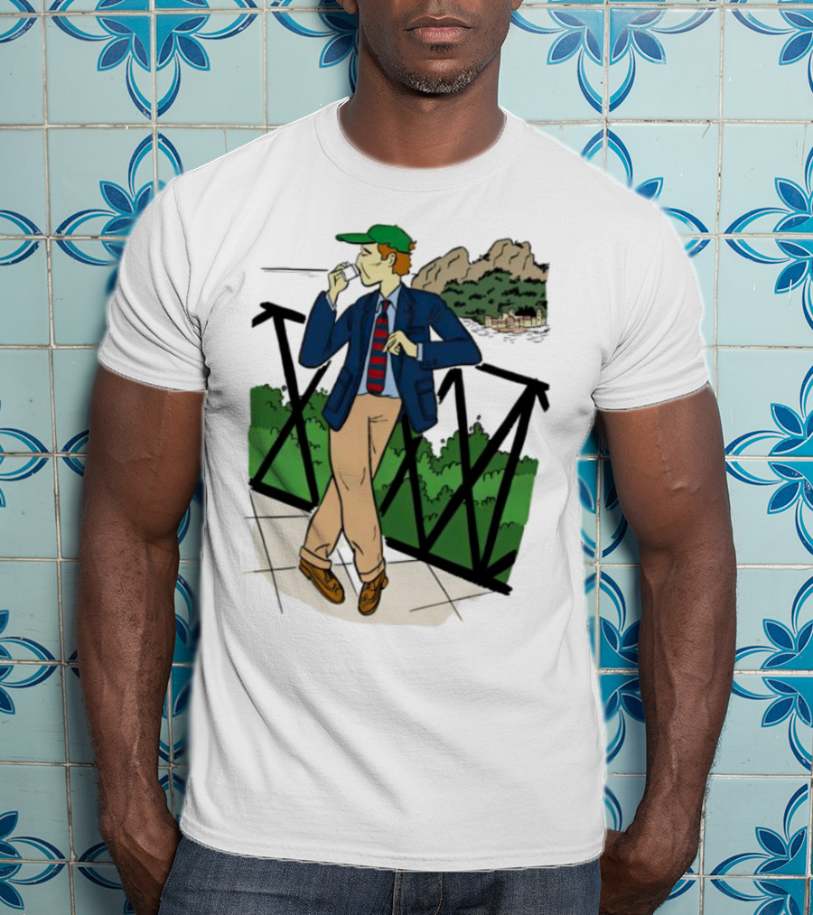 Dick Carroll Roy Rober’s Green Cap And Cityscape Pipe Smoker T-Shirt