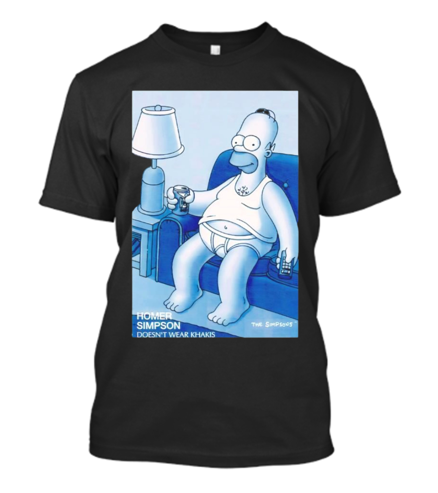 Homer Simpson Relaxing At Home With Drink And Remote Control T-Shirt