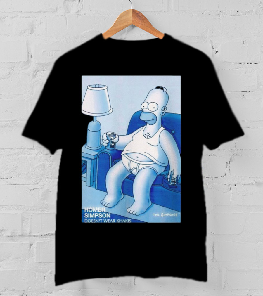 Homer Simpson Relaxing At Home With Drink And Remote Control T-Shirt