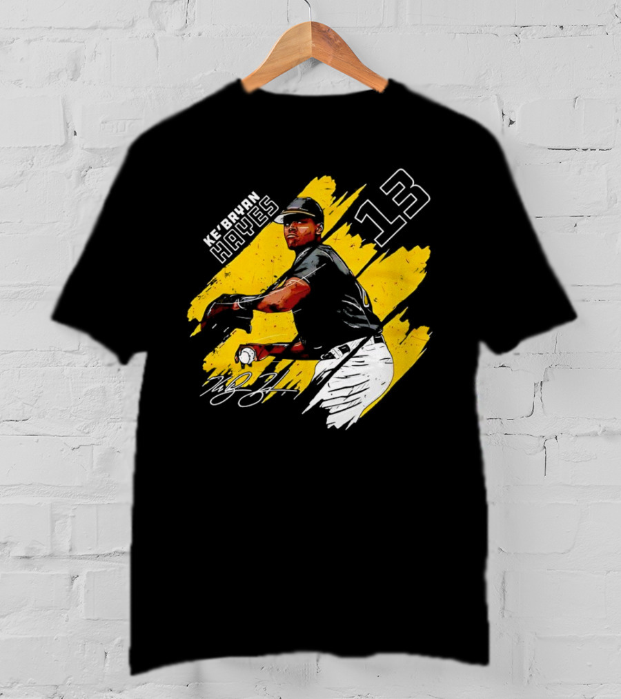 Ke’Bryan Hayes Pittsburgh Pirates Baseball 13 Signature Cartoon T-Shirt