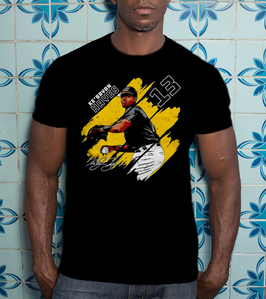 Ke’Bryan Hayes Pittsburgh Pirates Baseball 13 Signature Cartoon T-Shirt