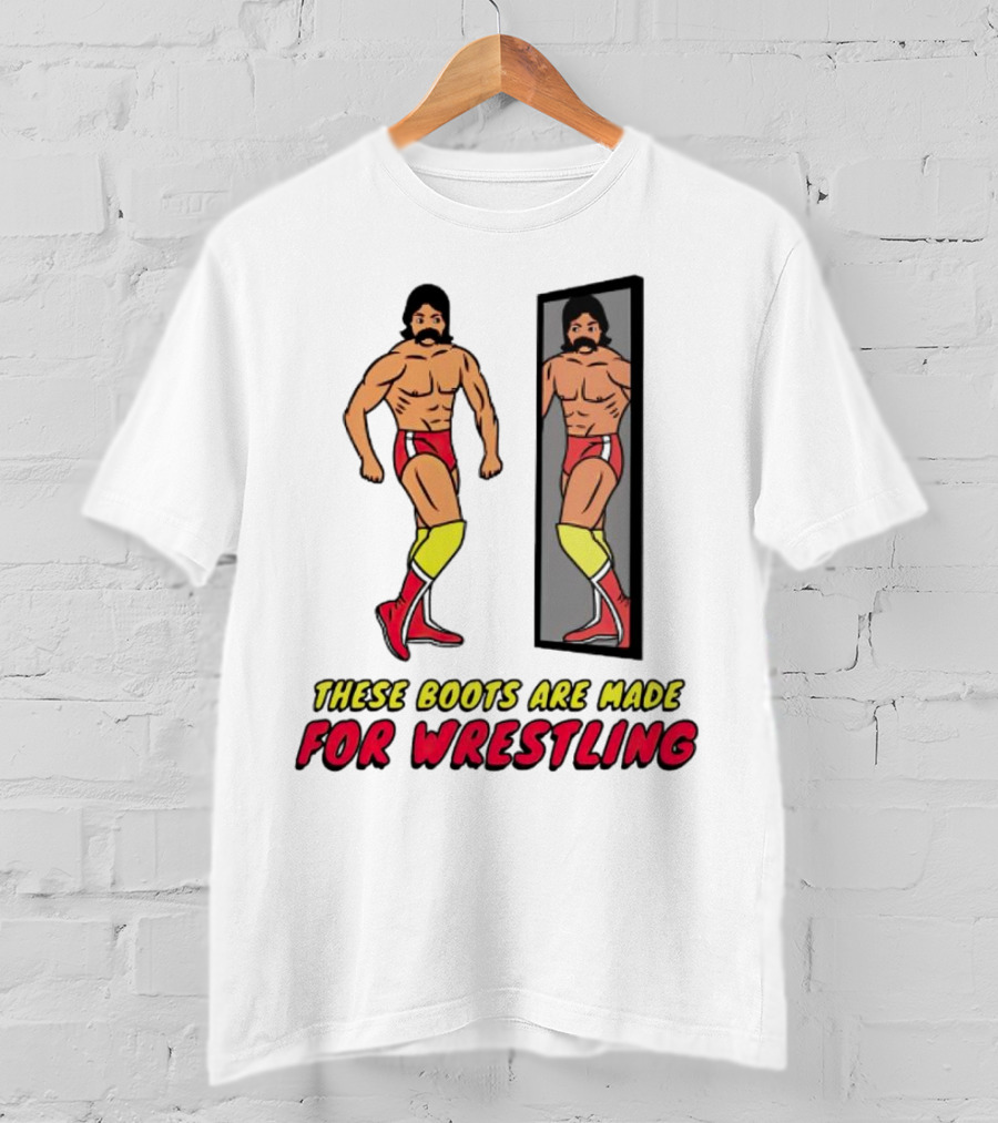 These Boots Are Made For Wrestling Reflective Wrestler Mirror Image T-Shirt