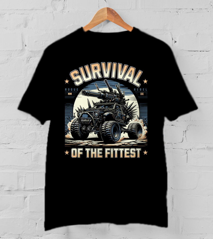 Survival Of The Fittest Rogue Rebel Monster Truck T-Shirt