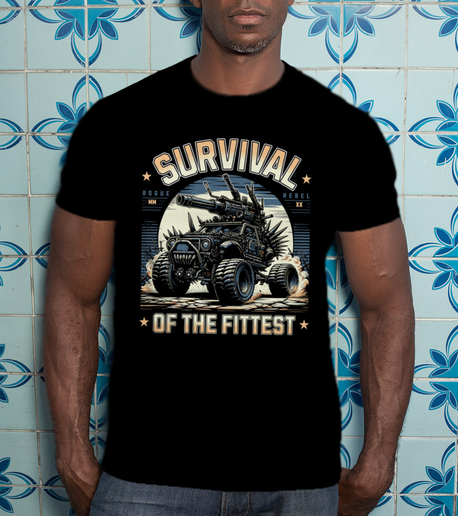 Survival Of The Fittest Rogue Rebel Monster Truck T-Shirt