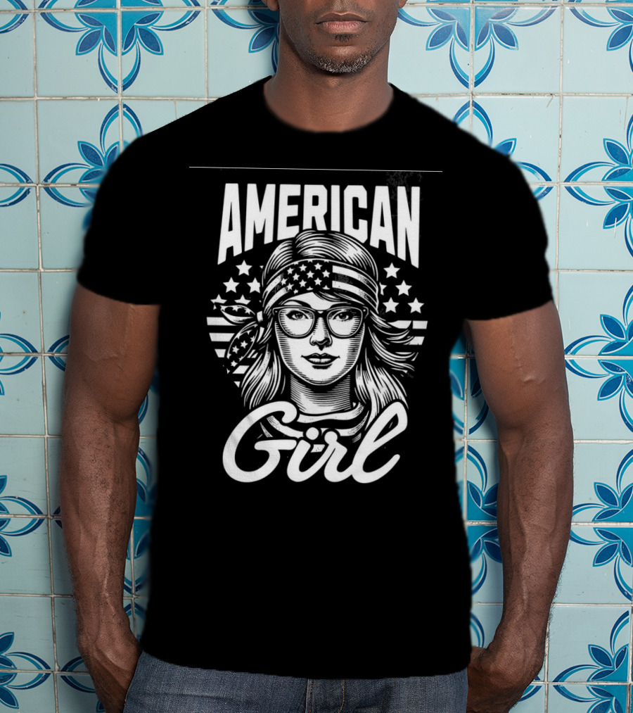 American Girl Stars And Stripes Bandana And Glasses T-Shirt