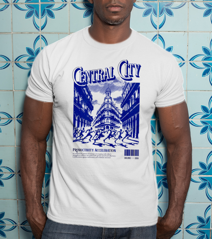 CENTRAL CITY PRODUCTIVITY ACCELERATION CROWDED STREETSCAPE T-Shirt