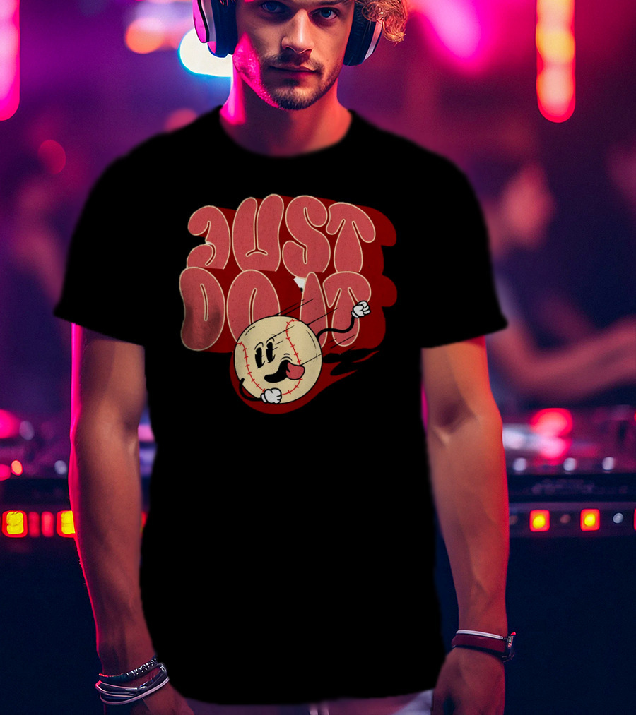 Just Do It Baseball Cartoon Character T-Shirt