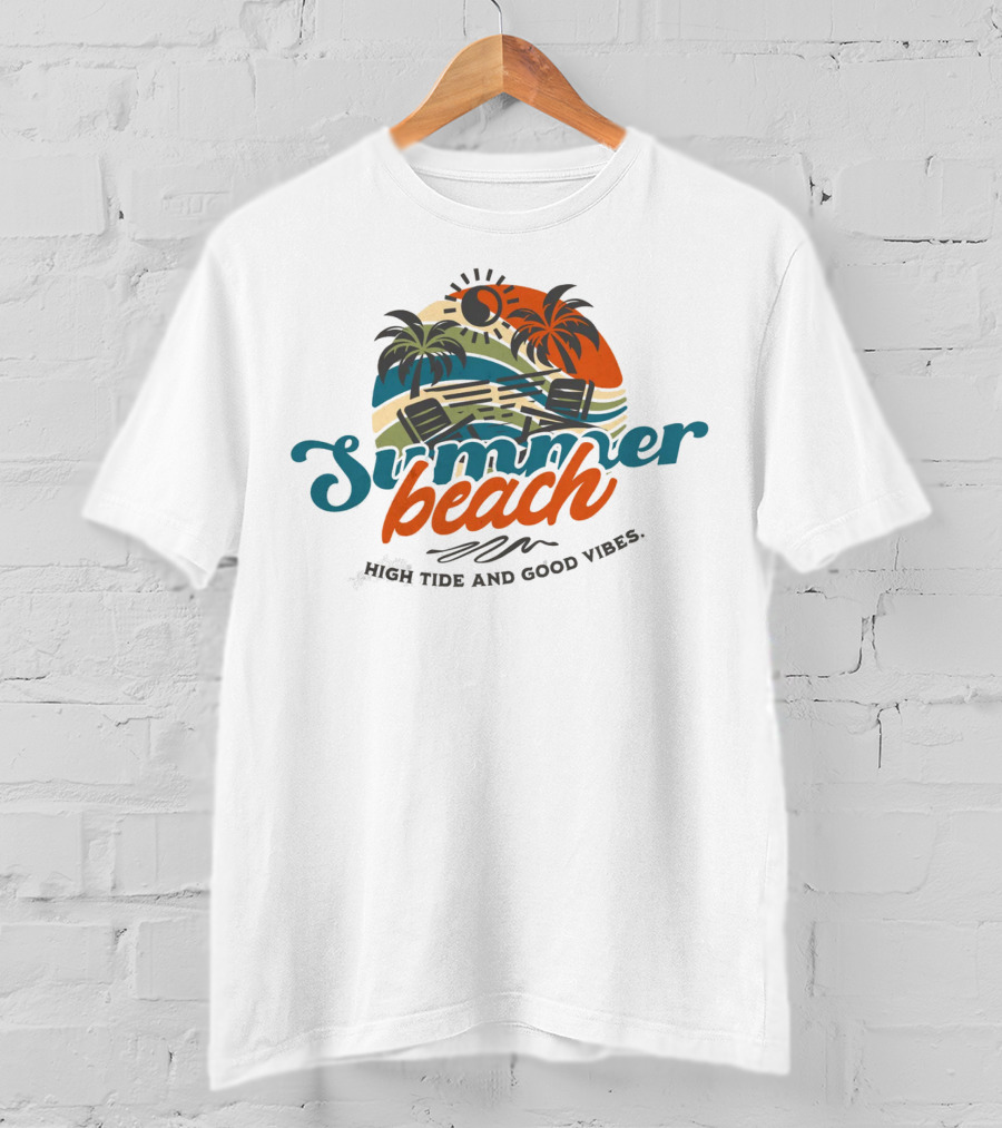 Summer Beach High Tide And Good Vibes T-Shirt