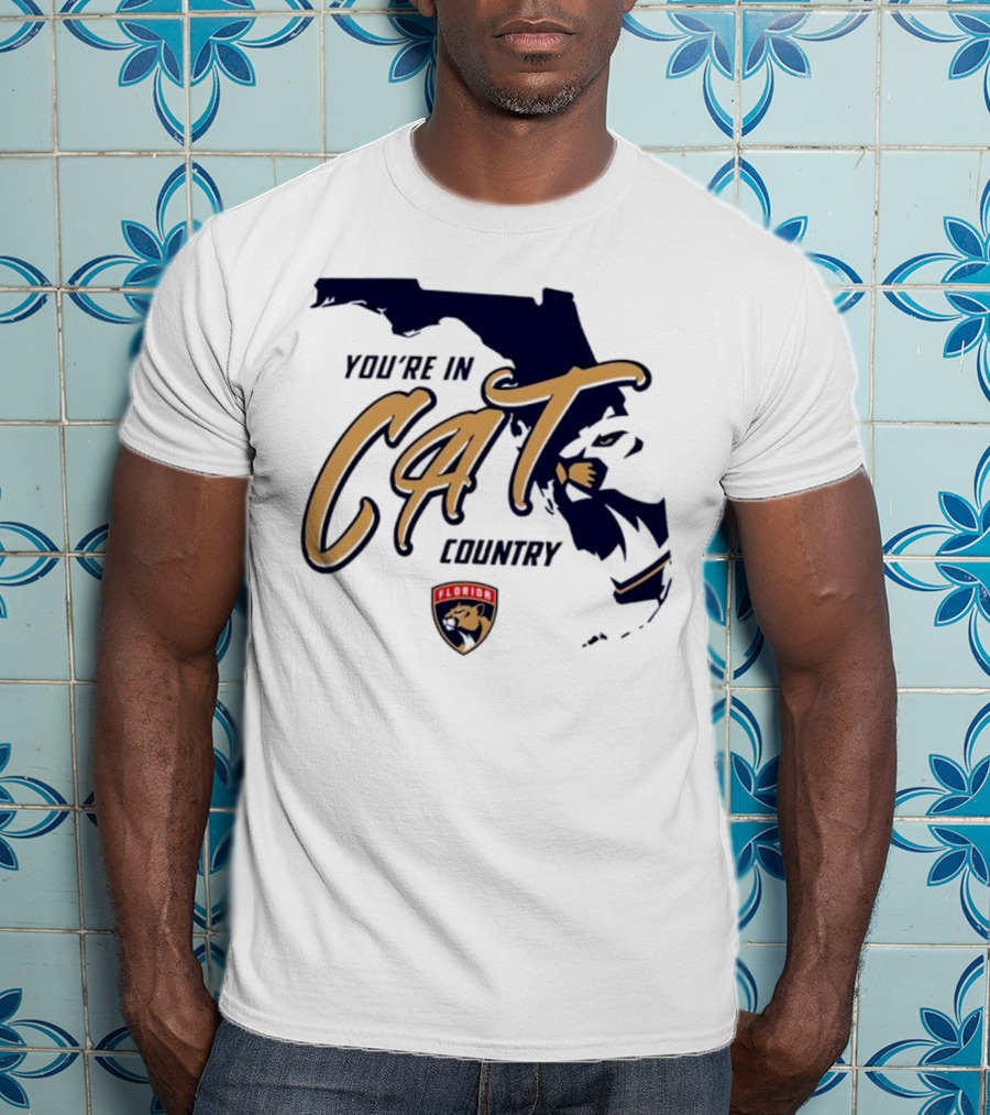 Florida Panthers You're In Cat Country Map Outline T-Shirt