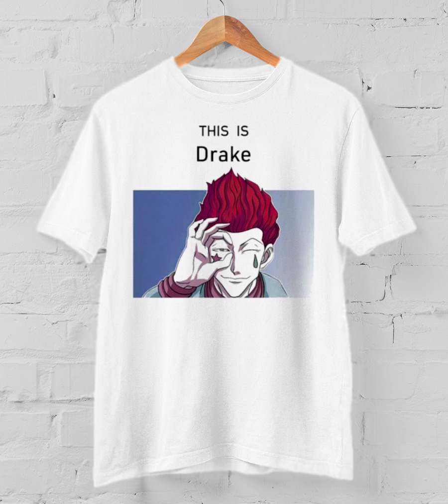 Hisoka This Is Drake Tear Symbol Pink Hair Anime Meme T-Shirt