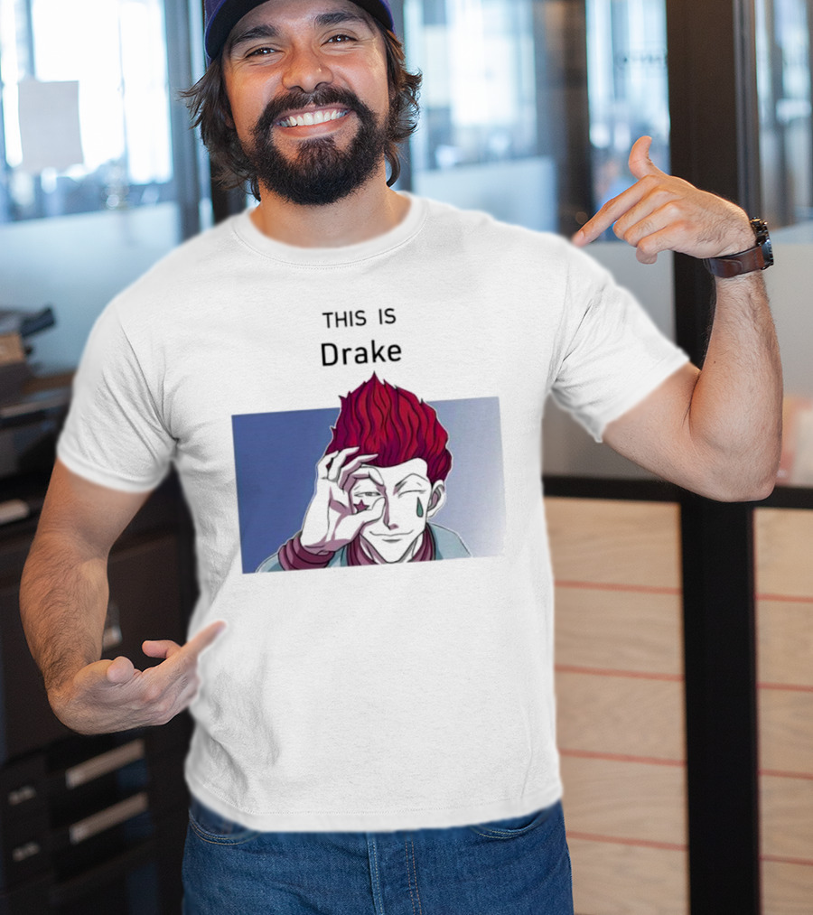 Hisoka This Is Drake Tear Symbol Pink Hair Anime Meme T-Shirt