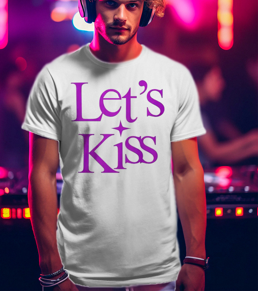 Let’s Kiss Starry Violet Text T-Shirt