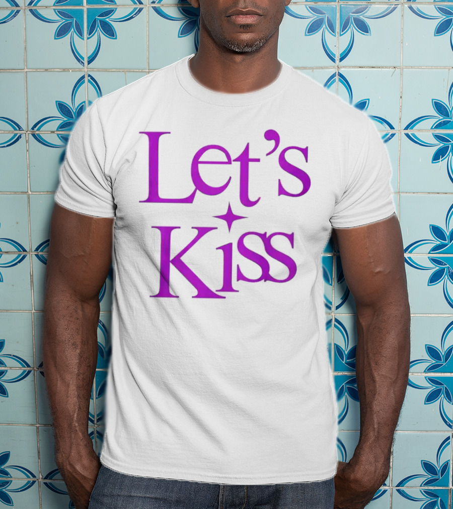 Let’s Kiss Starry Violet Text T-Shirt