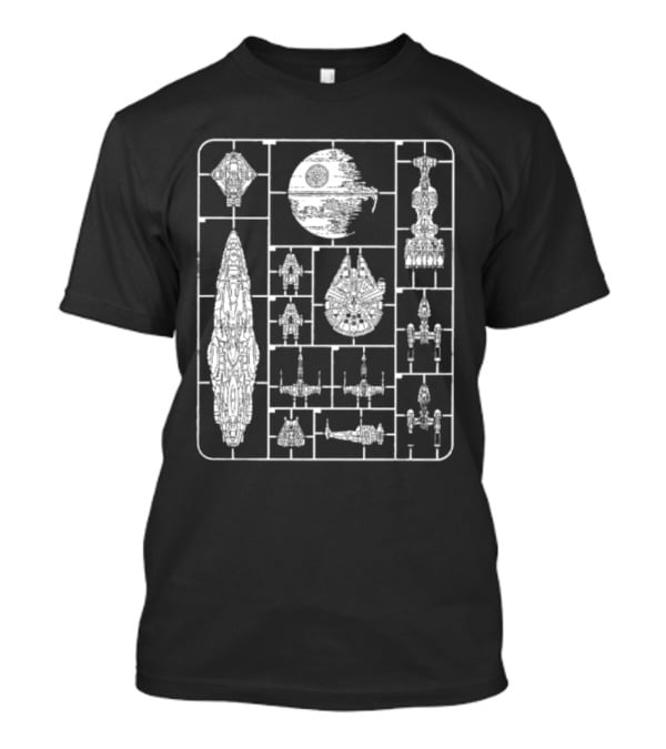 Star Wars Spacecraft Rebellion Model Kit Blueprint T-Shirt