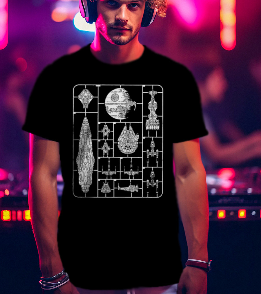 Star Wars Spacecraft Rebellion Model Kit Blueprint T-Shirt