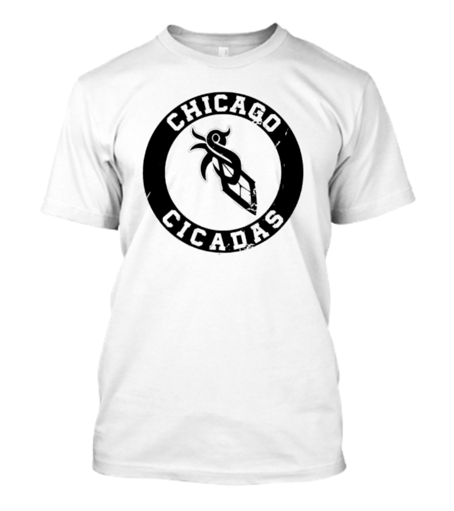Chicago Cicadas Baseball Team Logo Black Circle T-Shirt