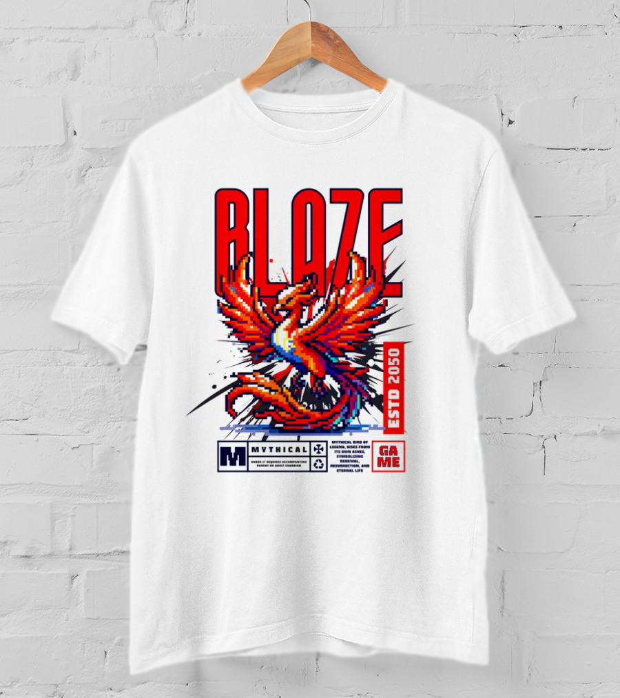 BLAZE Phoenix ESTD 2050 MYTHICAL GAME T-Shirt