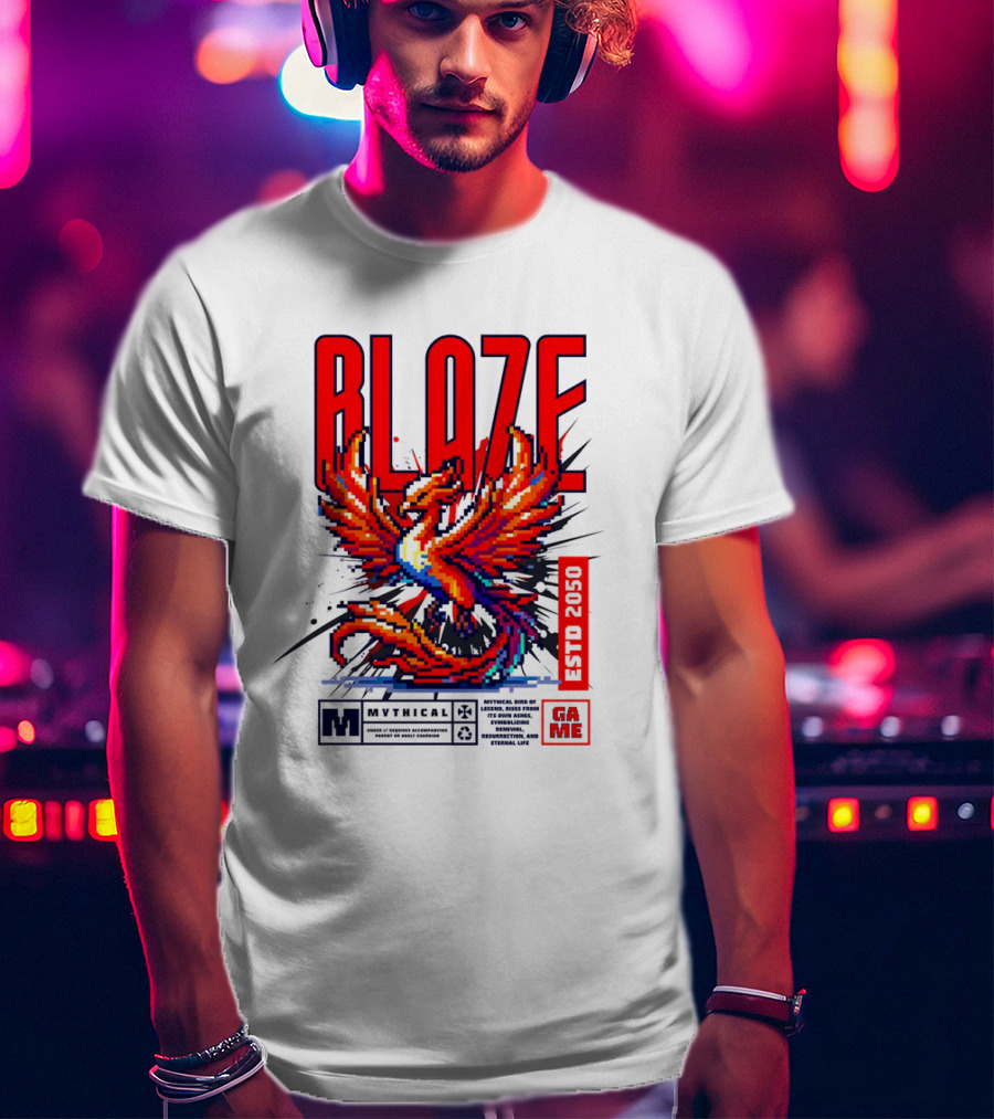 BLAZE Phoenix ESTD 2050 MYTHICAL GAME T-Shirt