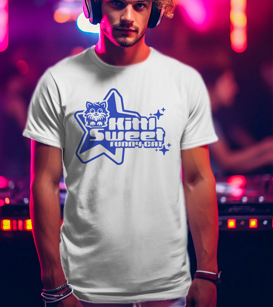 Kitti Sweet Funny Y2K Cat Star T-Shirt