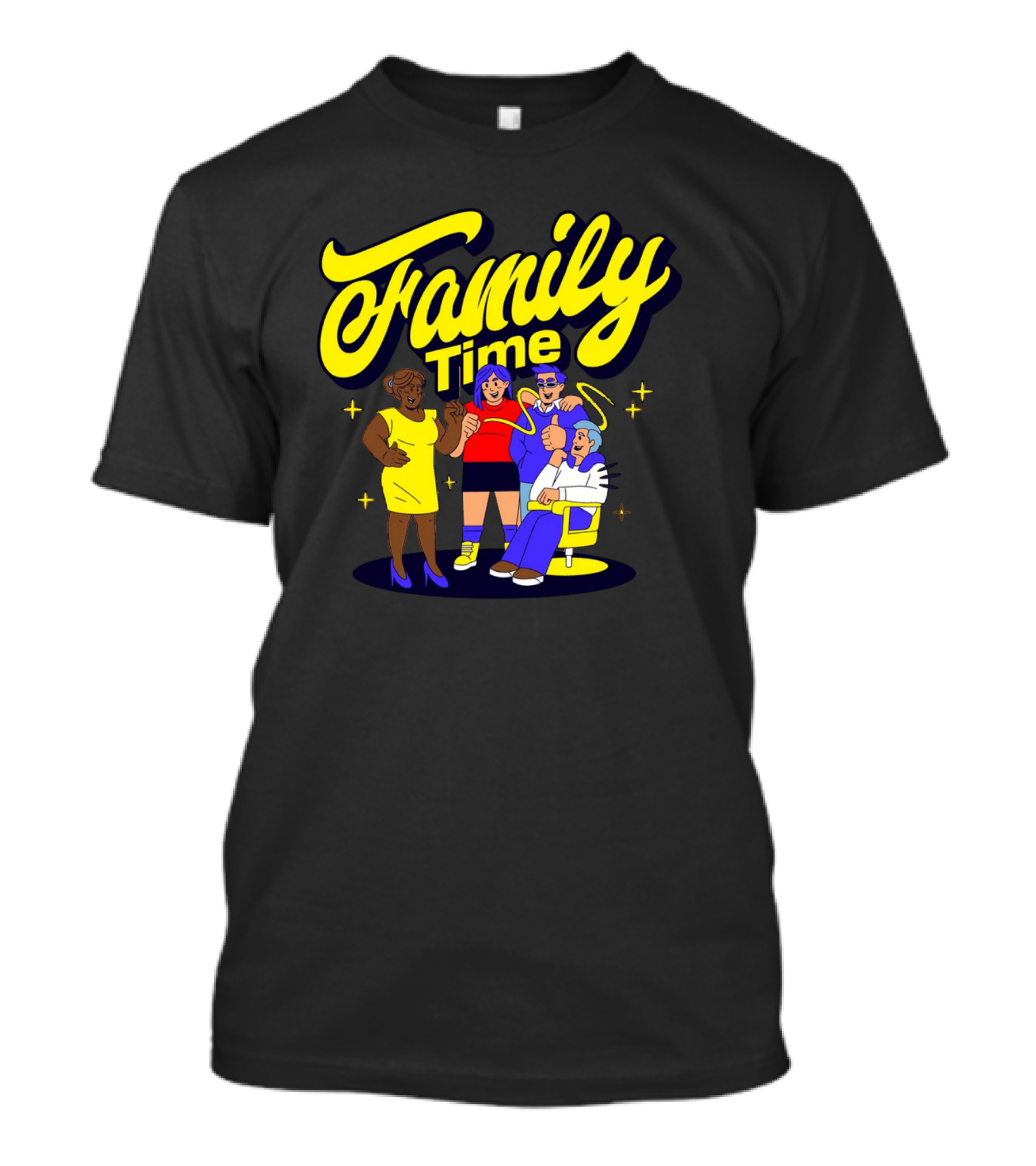 Family Time Lively Group Hug Together T-Shirt