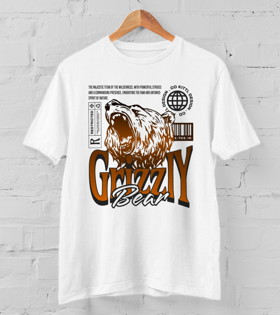 Grizzly The Majestic Titan Of The Wilderness Untamed Spirit T-Shirt