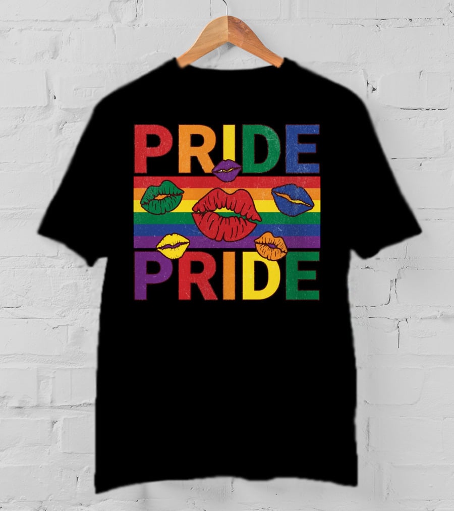 Pride Kisses Rainbow Lips Pride T-Shirt