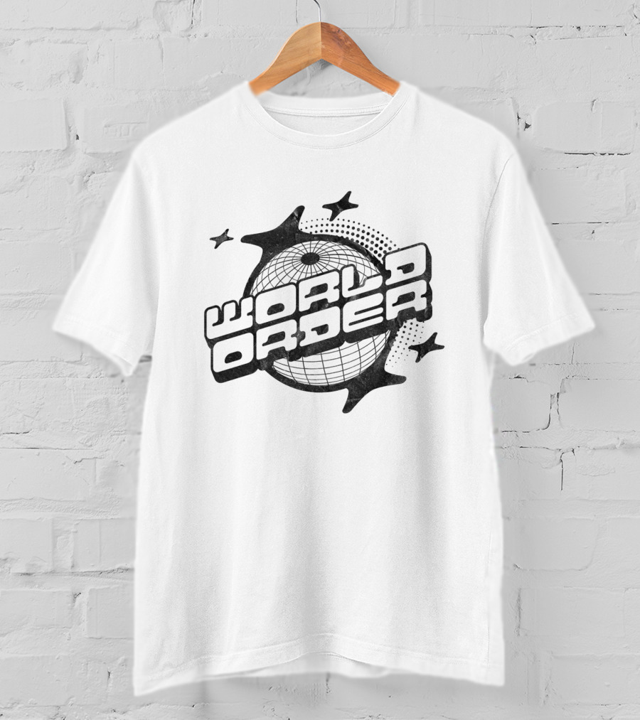 World Order Geometric Globe With Stars T-Shirt