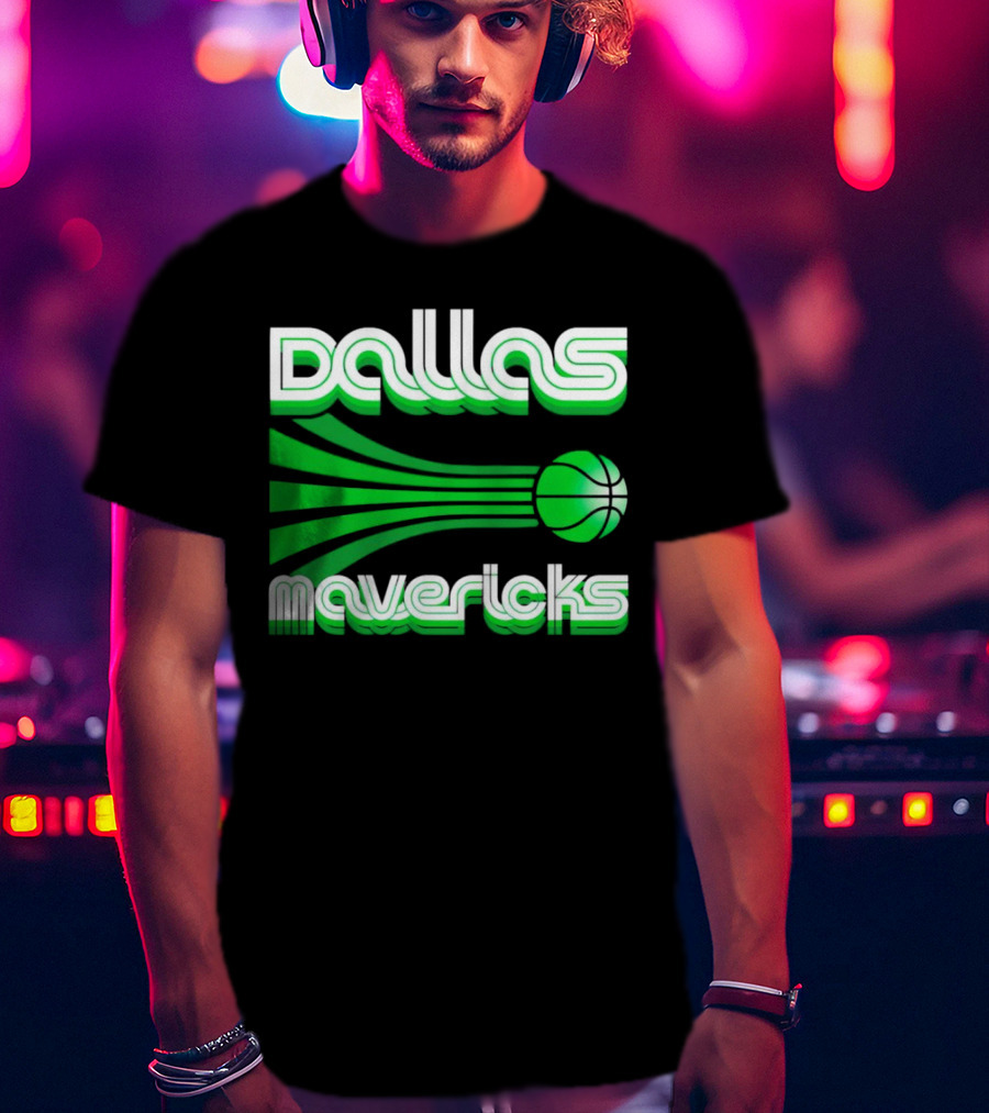 Dallas Mavericks Retro Green Basketball T-Shirt