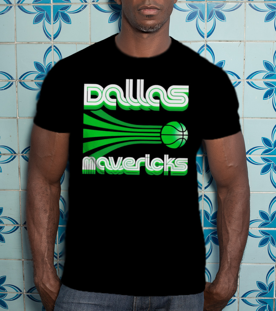 Dallas Mavericks Retro Green Basketball T-Shirt