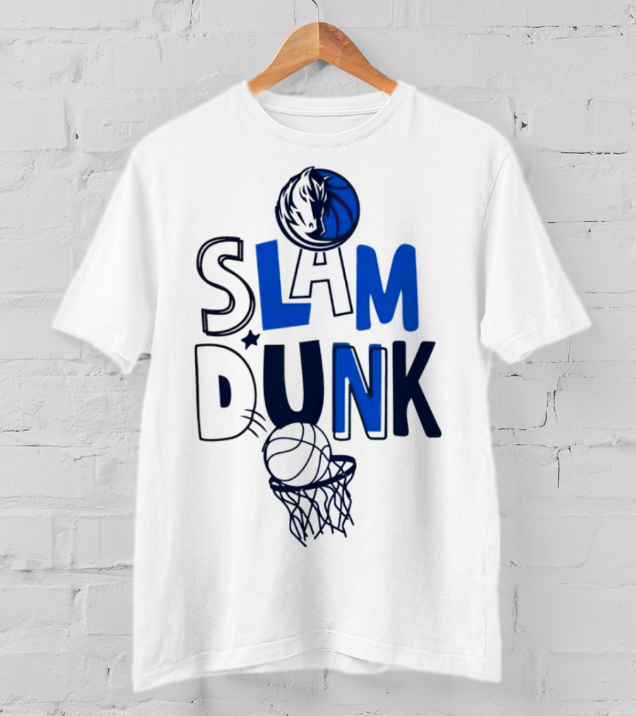 Dallas Mavericks NBA Slam Dunk Basketball T-Shirt