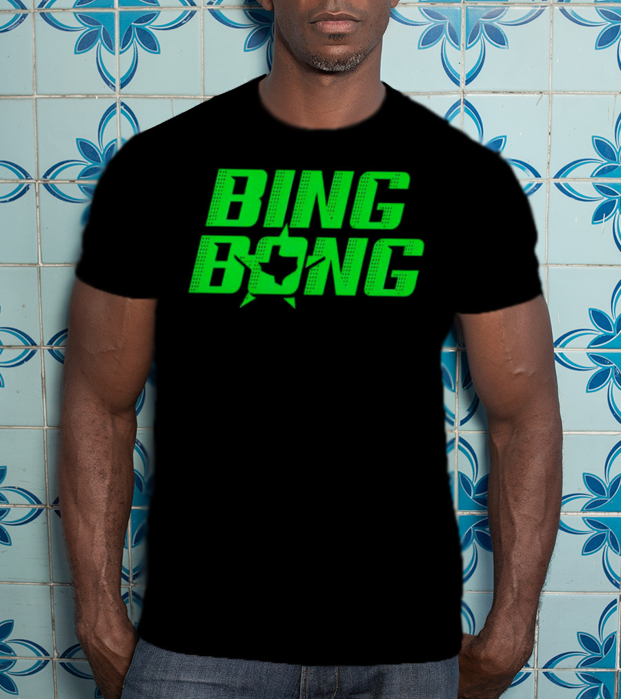 Dallas Stars Bing Bong Sports Text Logo Star Emblem T-Shirt
