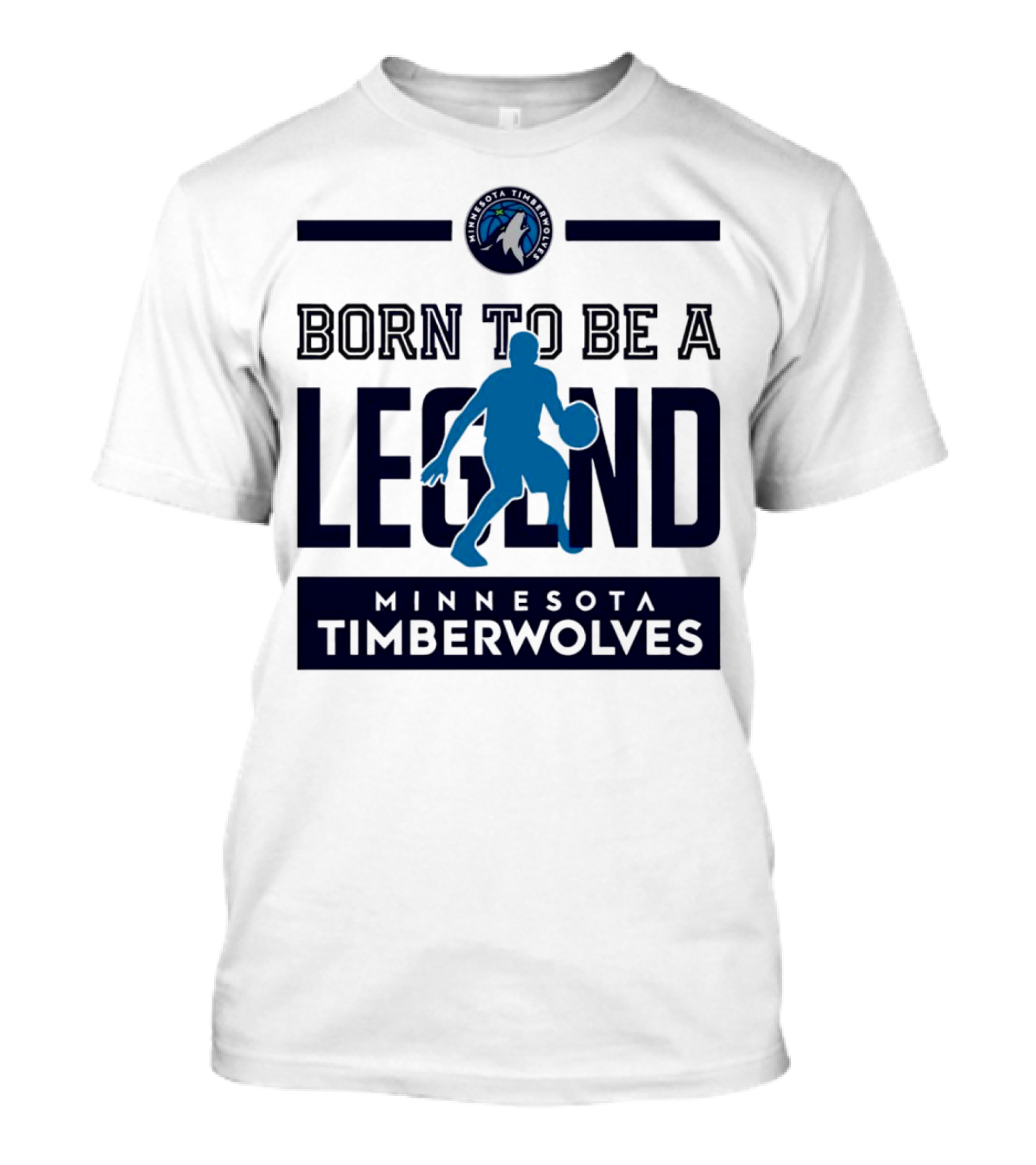 Minnesota Timberwolves Born To Be A Legend With Wolf Logo And Basketball Player T-Shirt