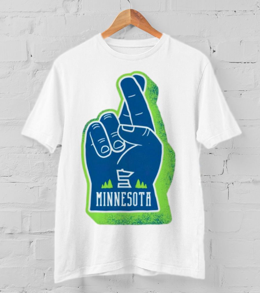 Minnesota Timberwolves Fingers Crossing Foam Hand T-Shirt