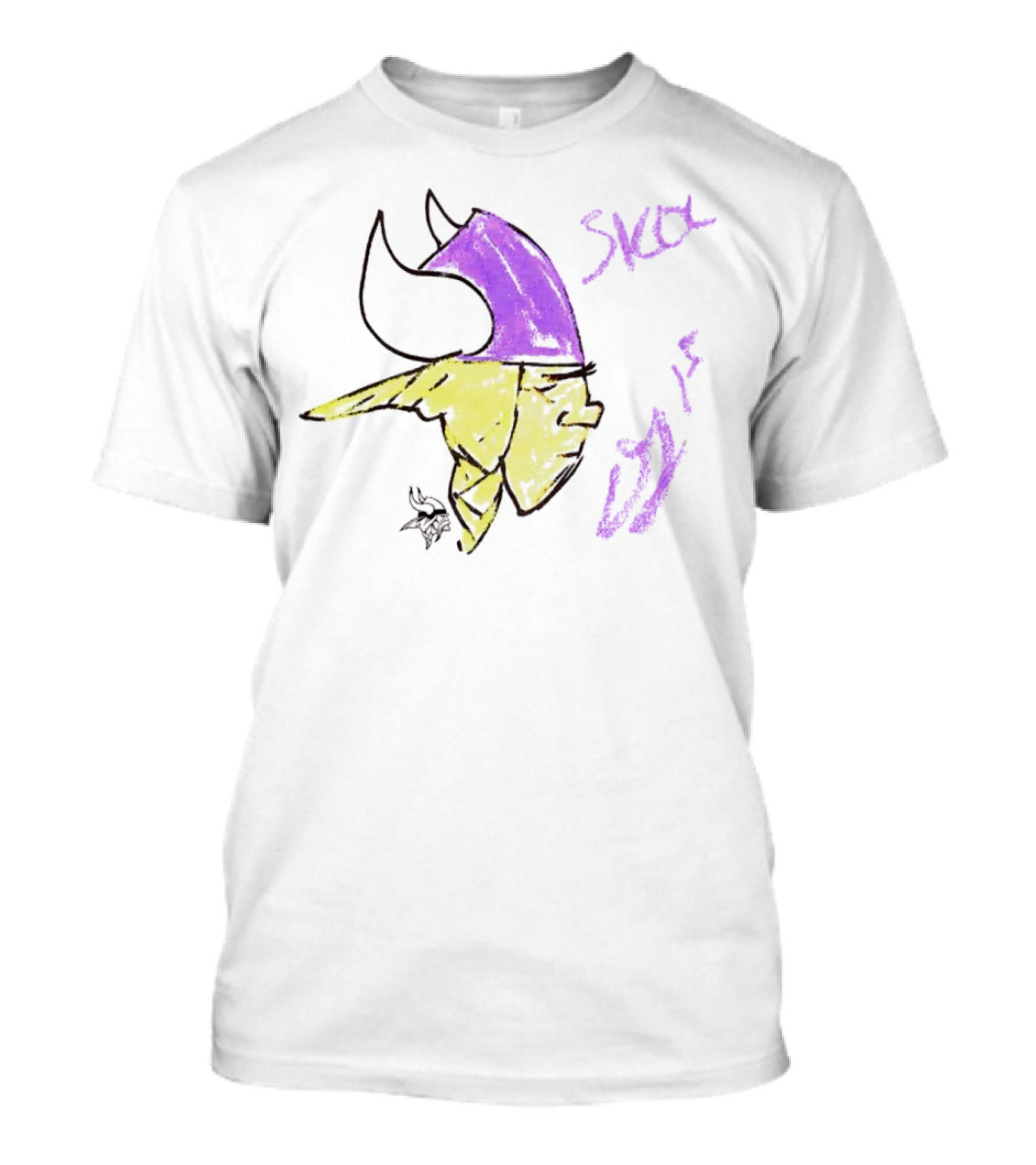 Skol Vikings Helmet Sketch Rookies Paint Minnesota Vikings T-Shirt