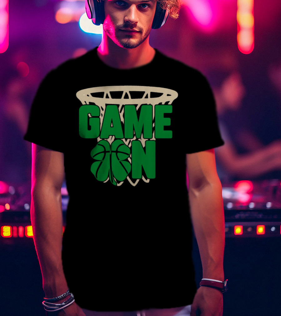 Boston Celtics Game On Basketball Net Clover T-Shirt