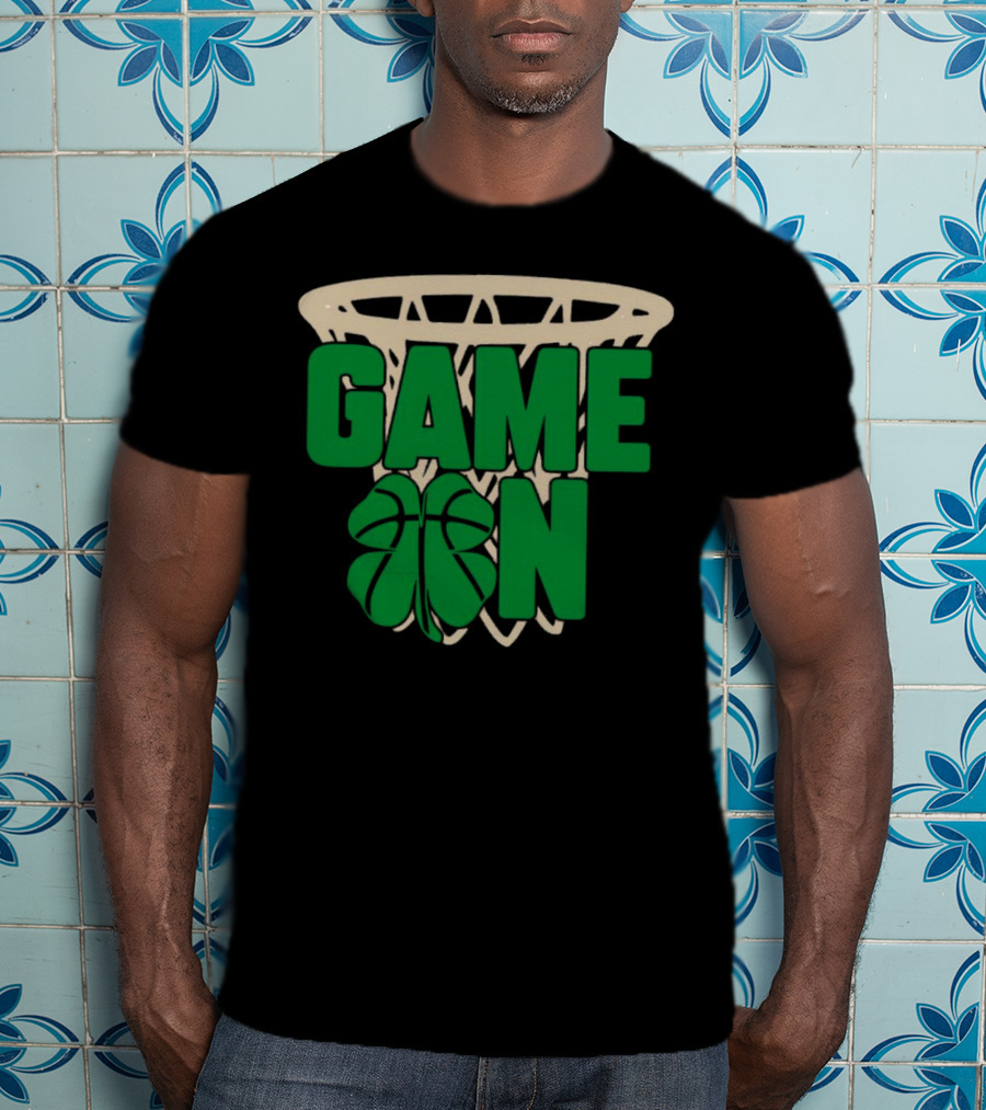 Boston Celtics Game On Basketball Net Clover T-Shirt