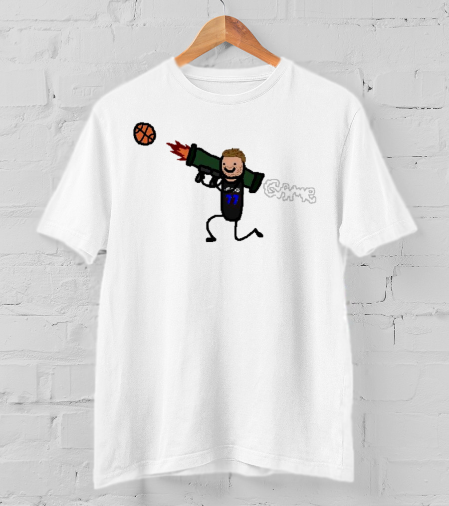 Dallas Mavericks Luka Doncic Bazooka Doncic Cartoon Basketball Action T-Shirt
