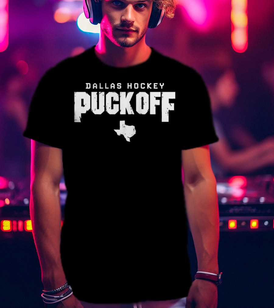 Dallas Hockey Puck Off Texas T-Shirt