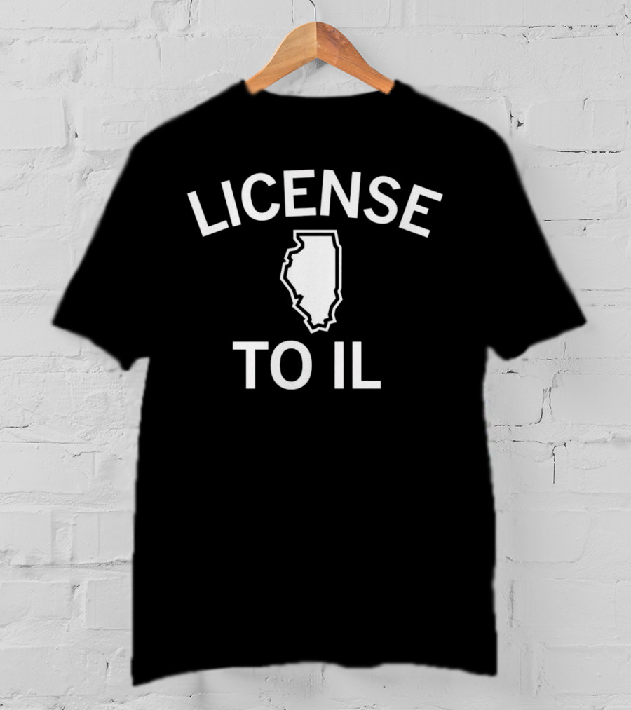 License To IL Map With Illinois Outline T-Shirt
