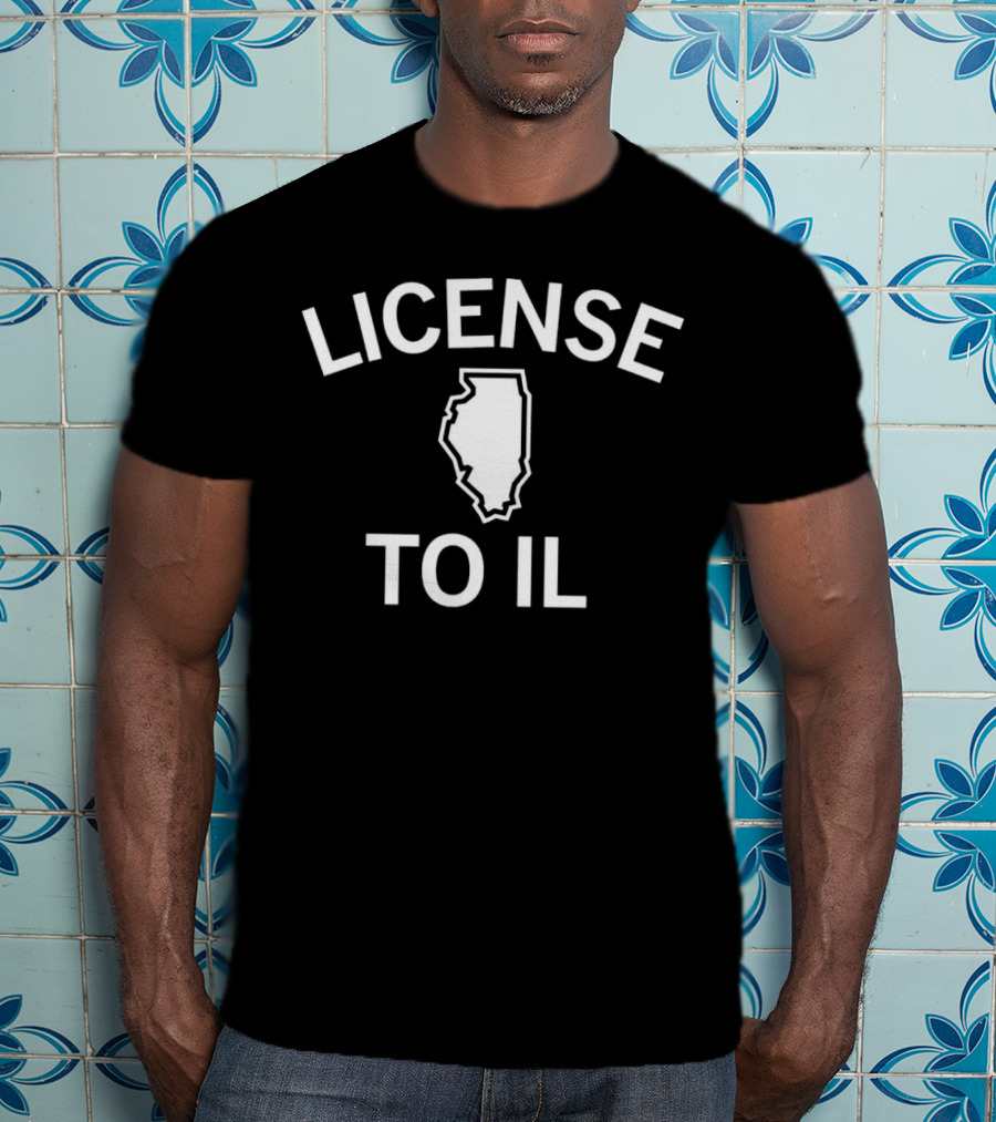 License To IL Map With Illinois Outline T-Shirt