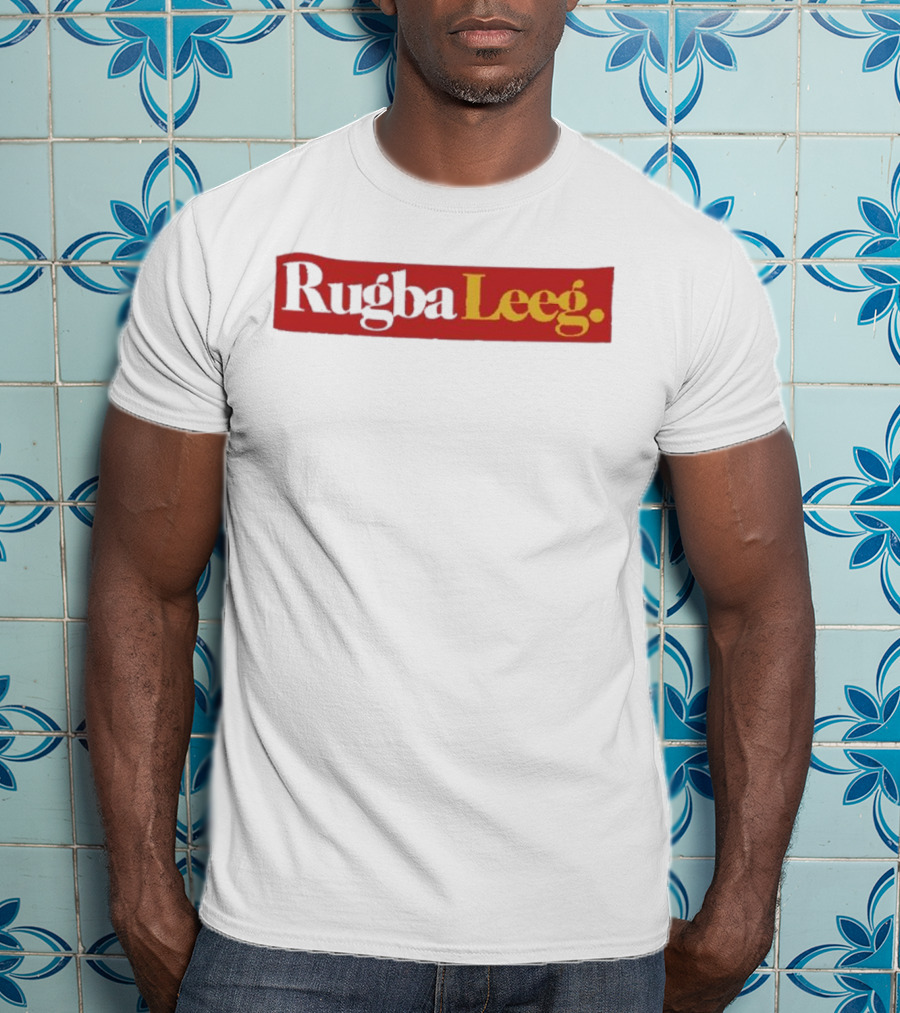 Rugba Leeg Bold Red Yellow Box Text T-Shirt