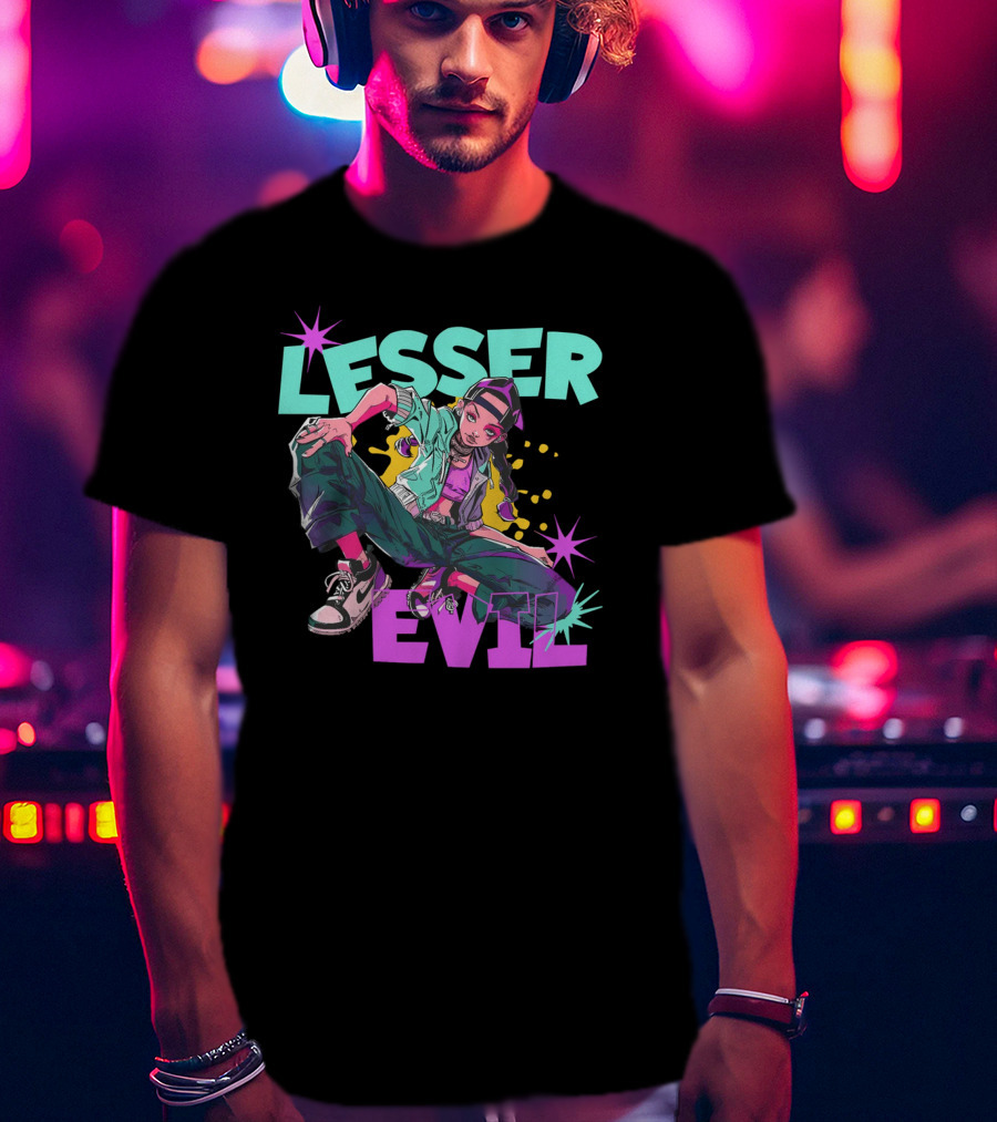 Lesser Evil Vintage Anime Hip Hop Style Streetwear T-Shirt