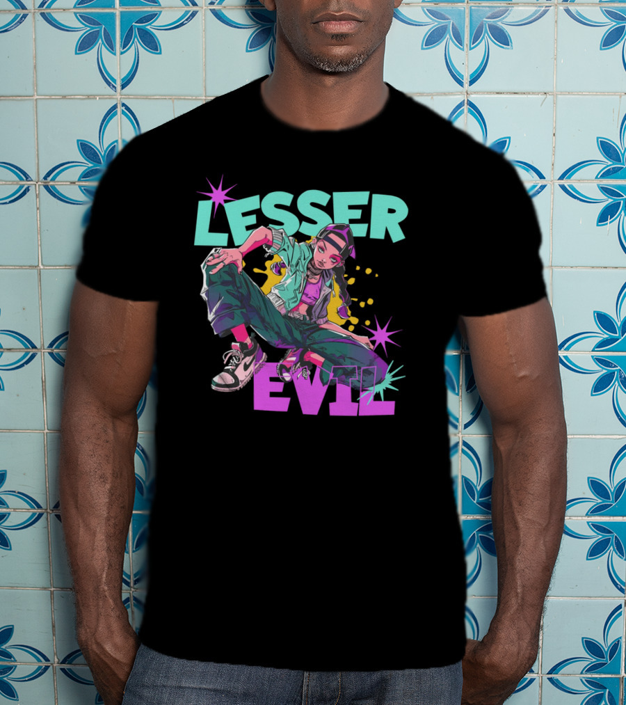 Lesser Evil Vintage Anime Hip Hop Style Streetwear T-Shirt