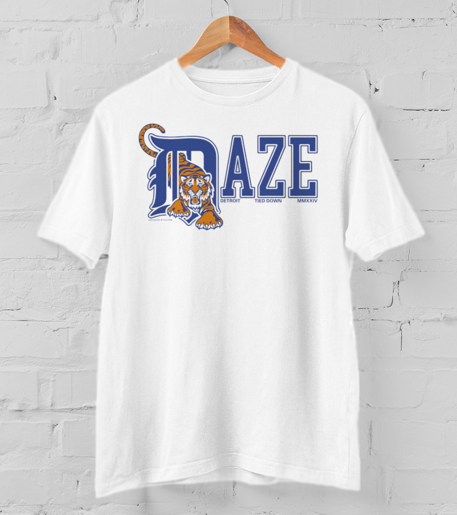 Daze Detroit Tiger Tied Down MMXXIV T-Shirt
