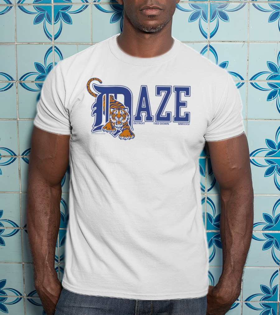 Daze Detroit Tiger Tied Down MMXXIV T-Shirt